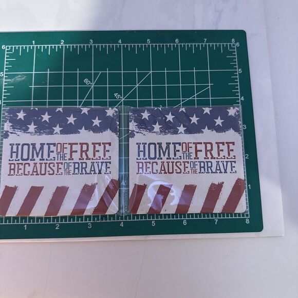 VFW Patriotic Coasters‎ Home of the Free Because of the Brave Set of 2 - Picture 4 of 5
